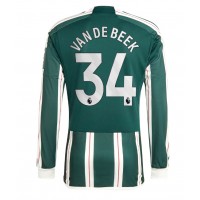 Pánský Fotbalový dres Manchester United Donny van de Beek #34 2023-24 Venkovní Dlouhý Rukáv